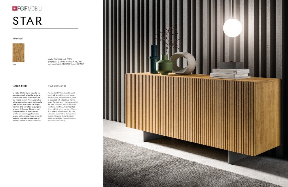 Madia STAR - Fgf - oak - 3 ante in legno massello