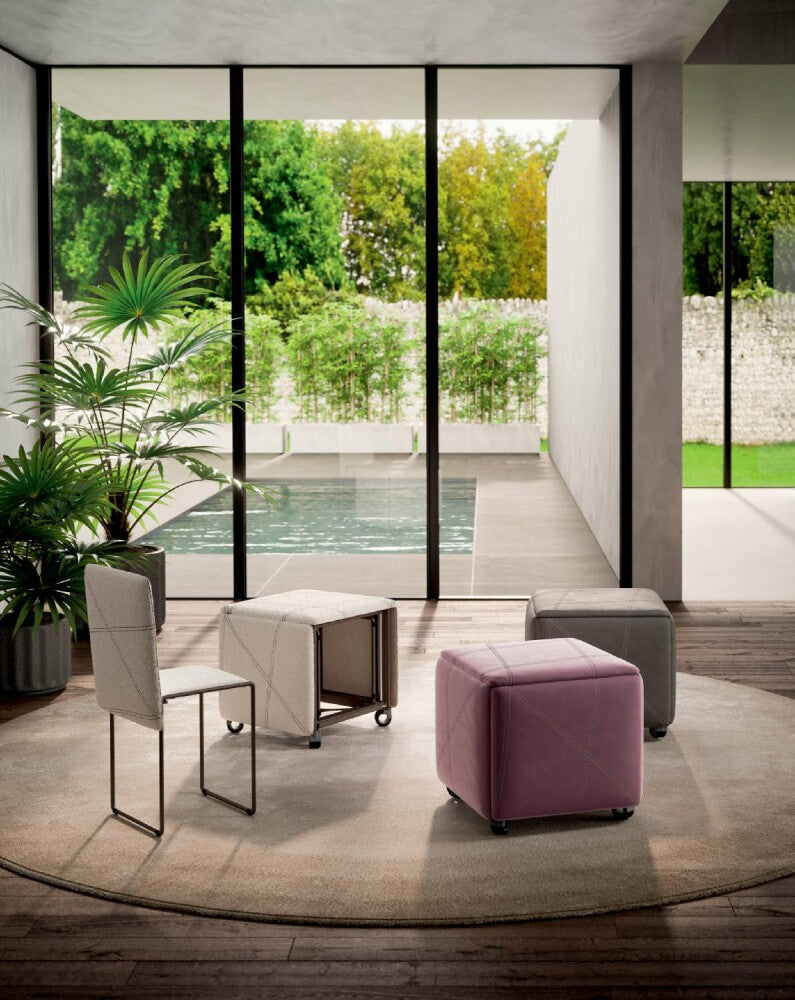 OZZIO - Cubix Pouf Trasformabile con 4 Sedie