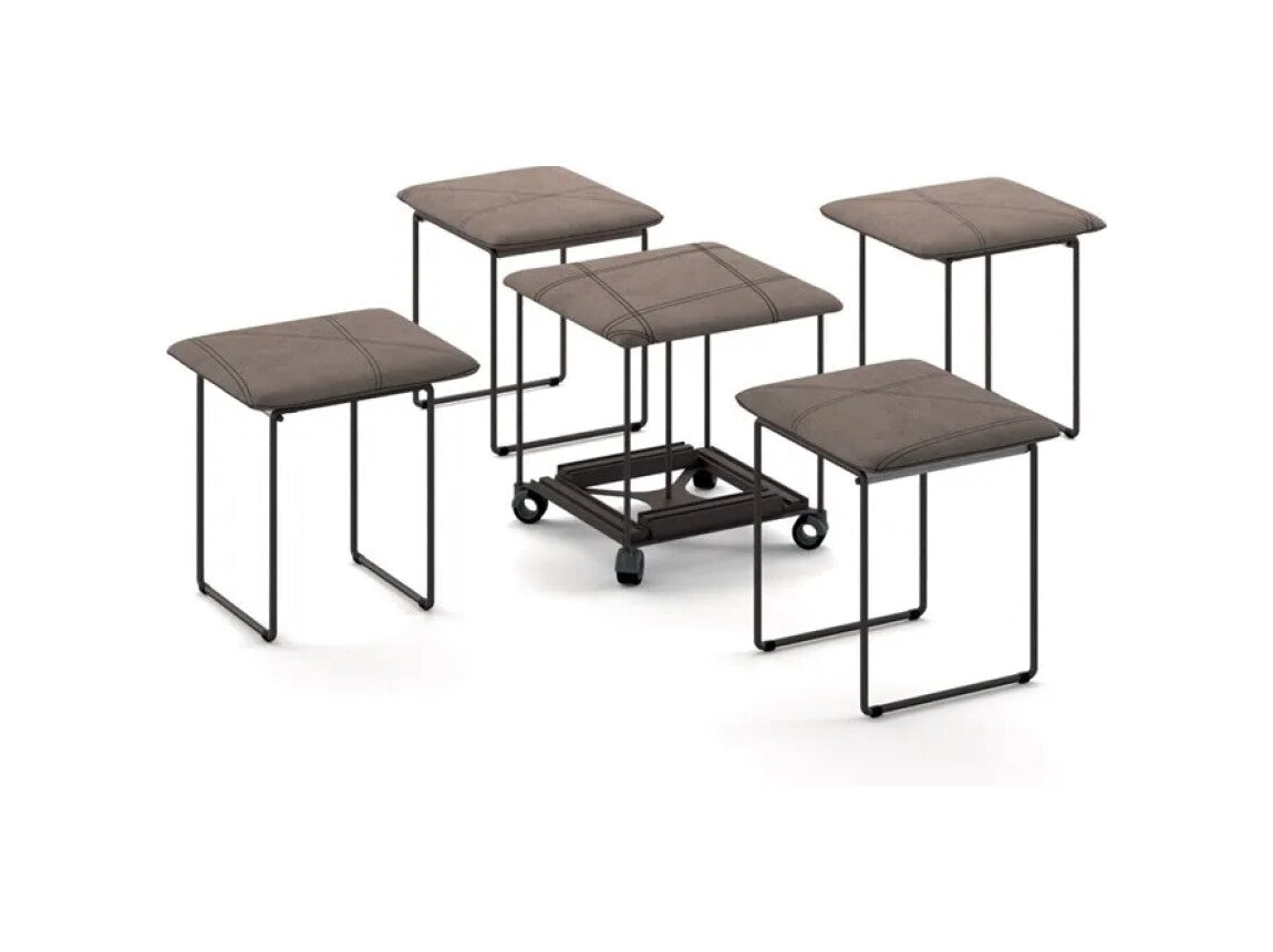 OZZIO - Cubix Pouf Trasformabile con 4 Sedie